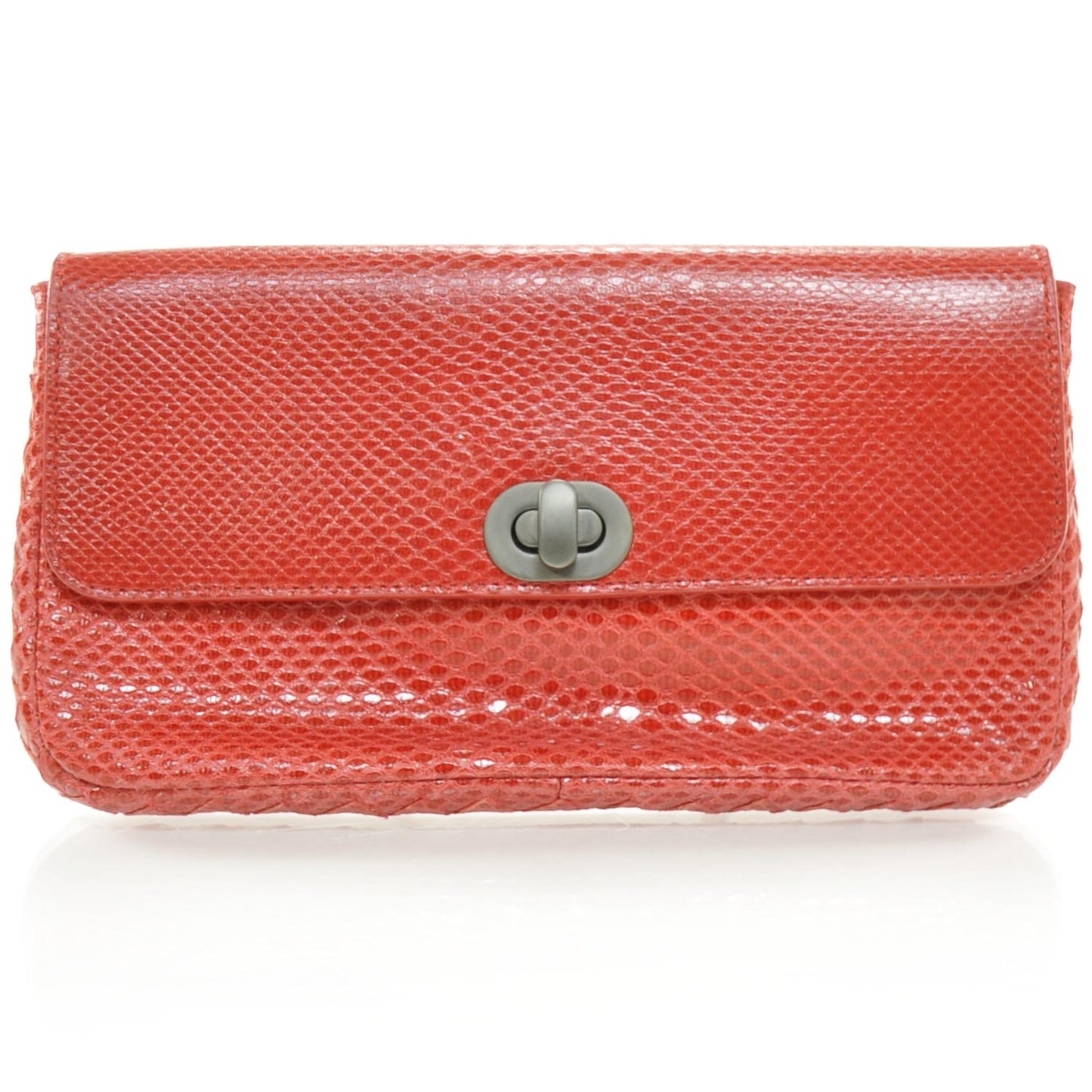 Snakeskin Clutch Red