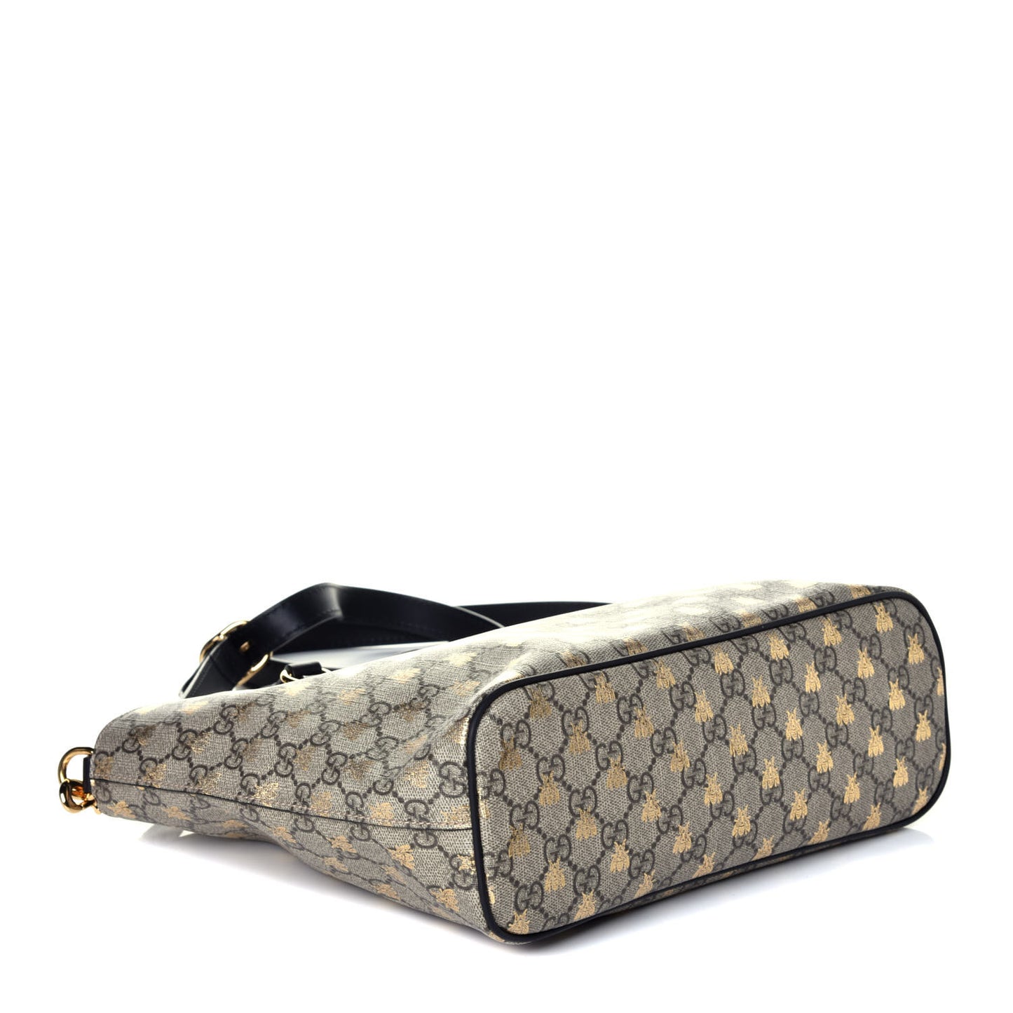Soft GG Supreme Monogram Bees Small Crossbody Tote Beige Oro Black