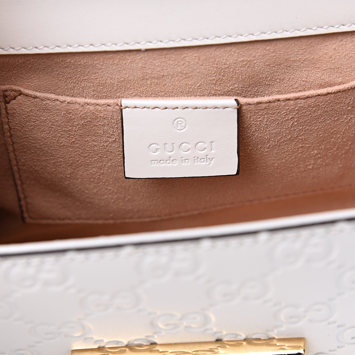 Guccissima Small Padlock Shoulder Bag White
