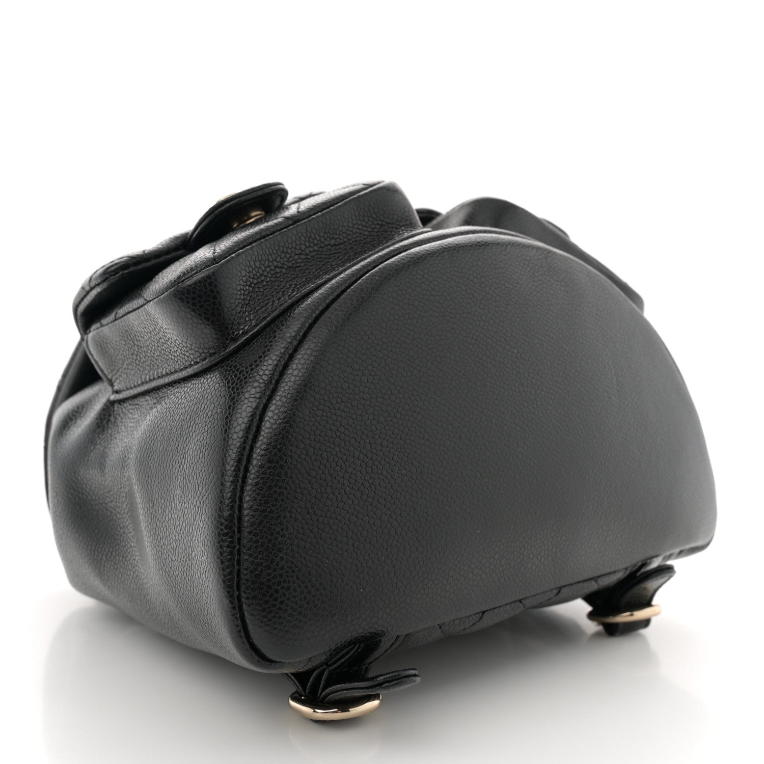 Chanel Shiny Caviar Quilted Medium Duma Pockets Drawstring Backpack Black 4 of 10