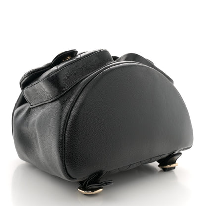 Chanel Shiny Caviar Quilted Medium Duma Pockets Drawstring Backpack Black 4 of 10