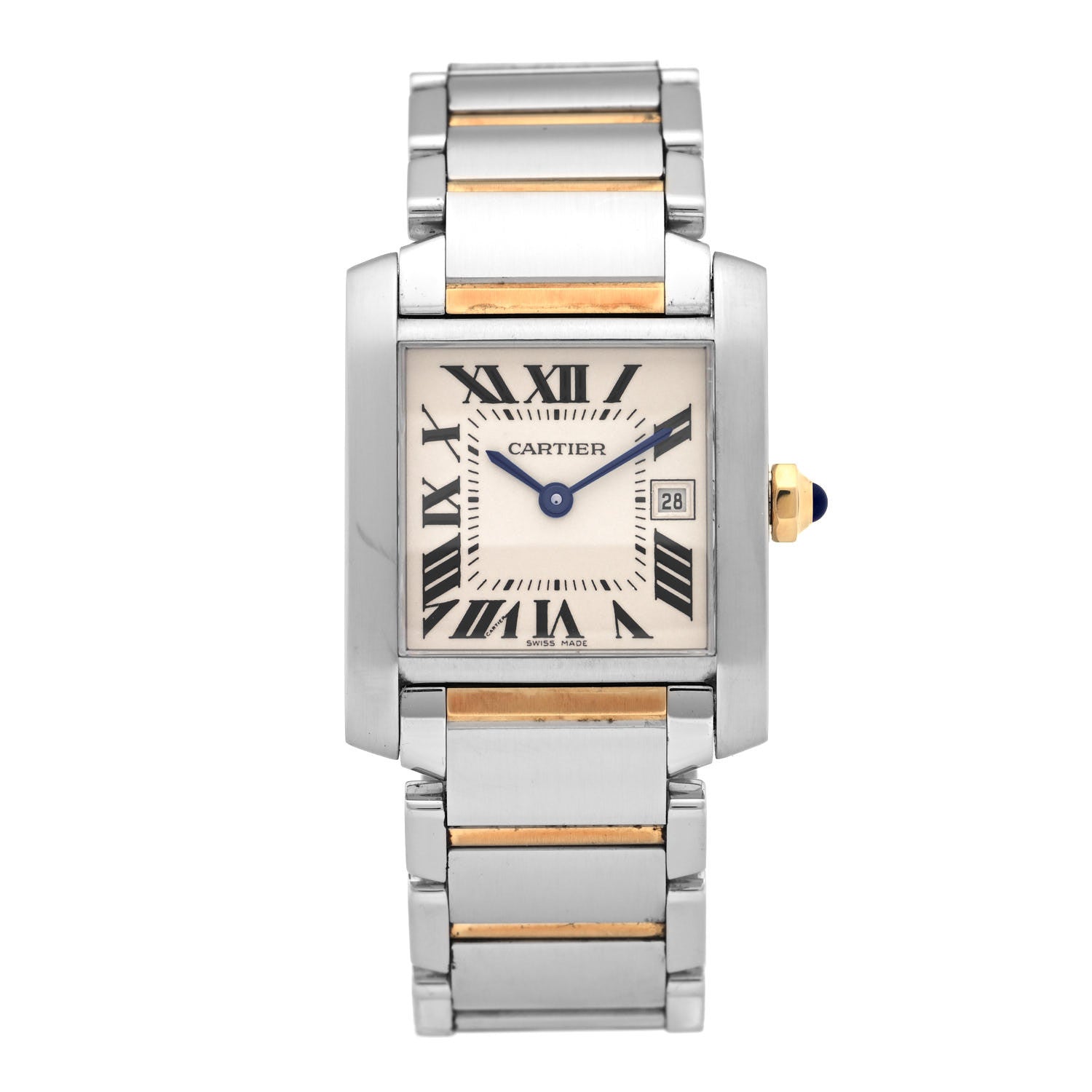 Cartier Stainless Steel 18K Yellow Gold 25mm Tank Francaise Quartz Watch 1 of 4