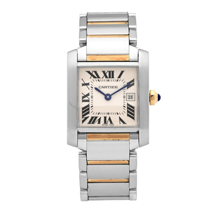 Cartier Stainless Steel 18K Yellow Gold 25mm Tank Francaise Quartz Watch 1 of 4