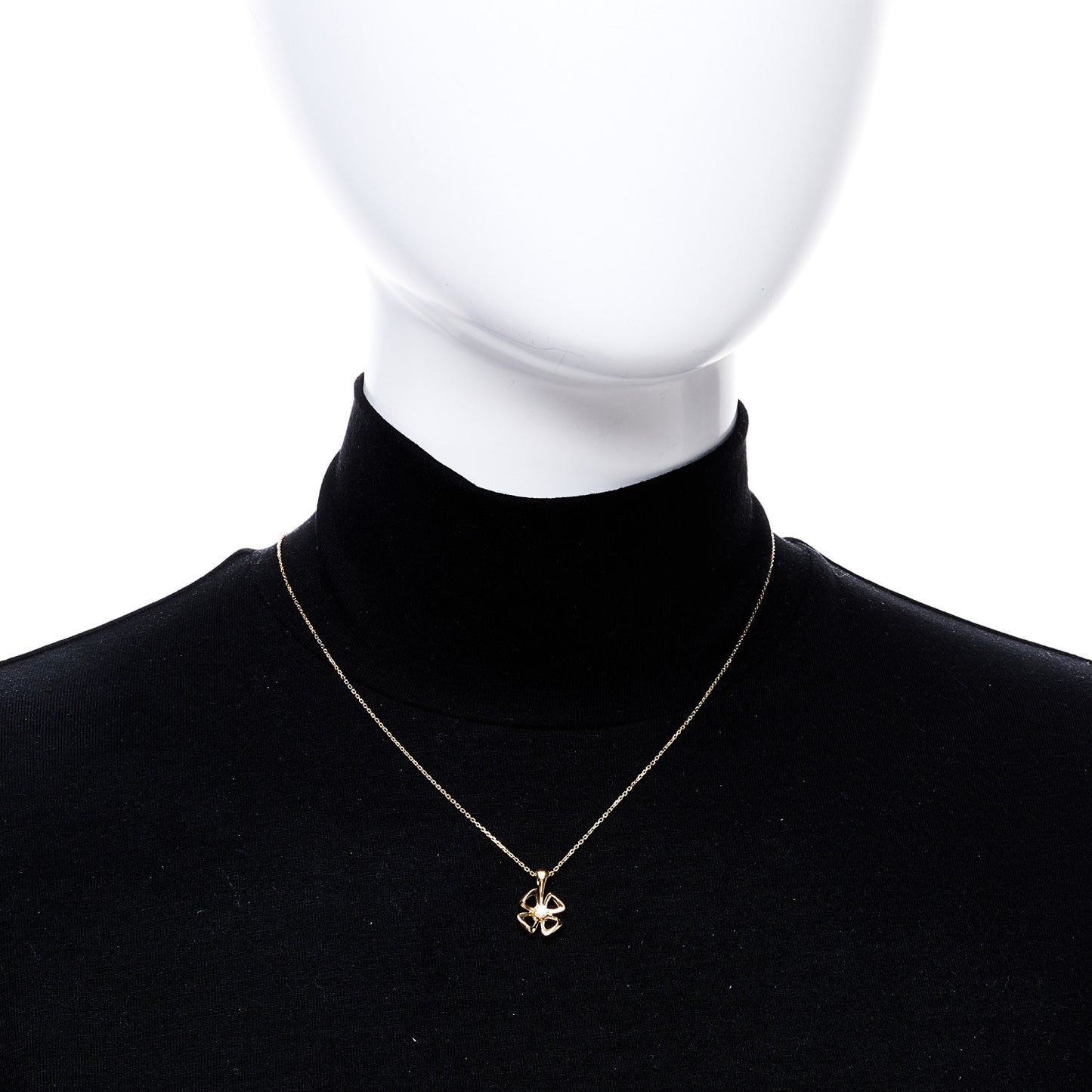 18K Yellow Gold Diamond Fiorever Pendant Necklace