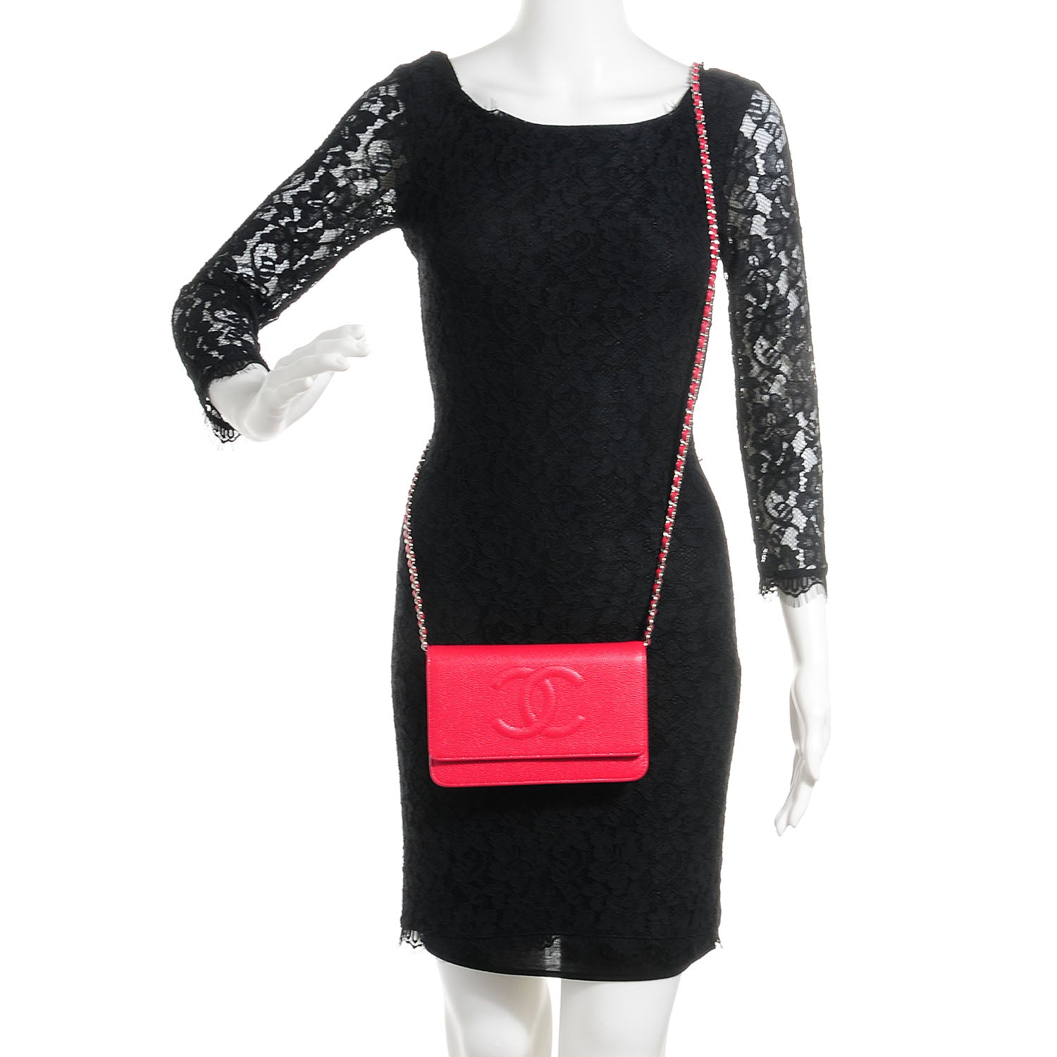 Chanel Caviar Timeless Wallet on Chain WOC Pink 2 of 8