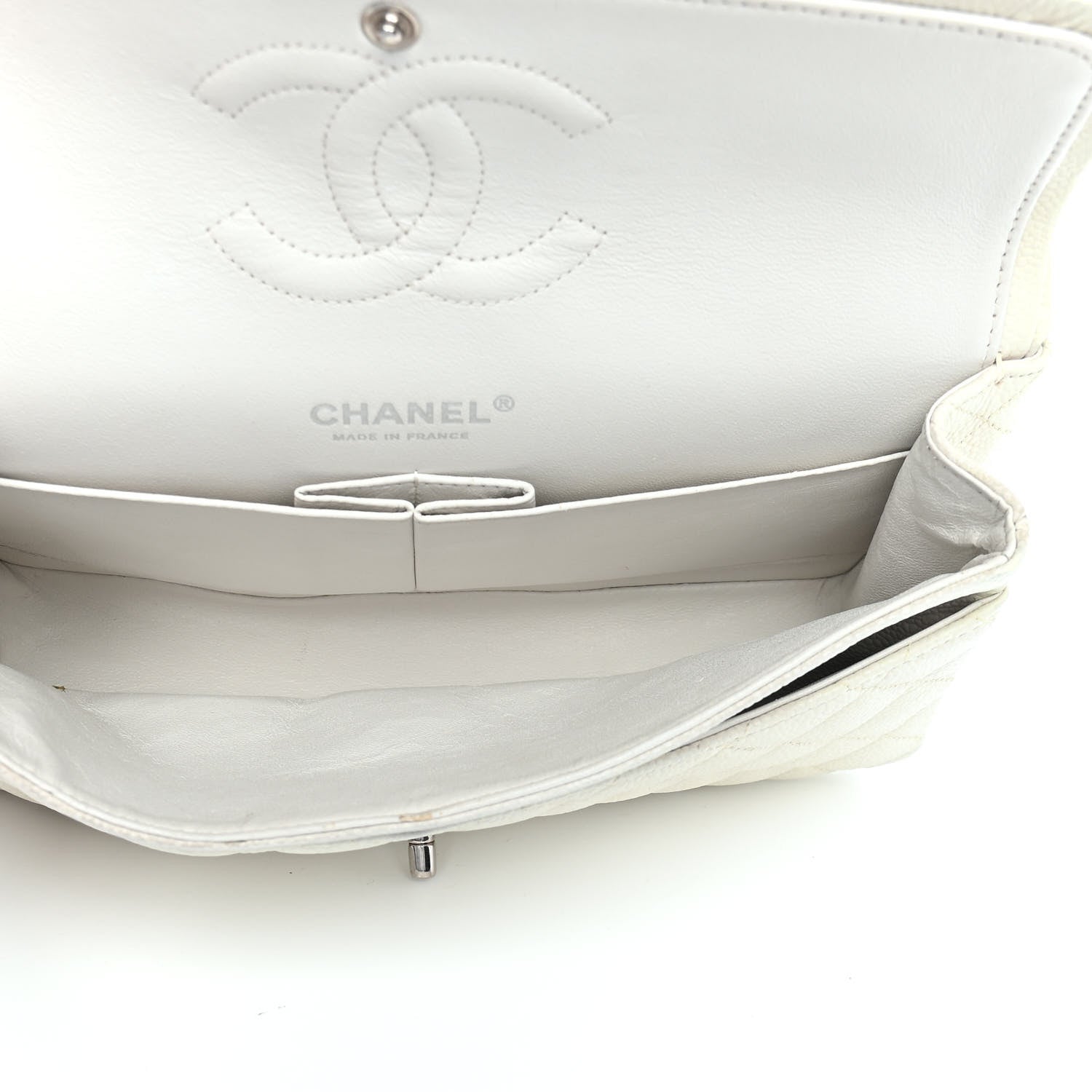 Chanel Caviar Quilted Medium Double Flap White 5 of 9