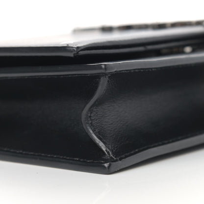 Saint Laurent Calfskin Star Print Monogram Kate Tassel Chain Wallet Black Silver 7 of 9