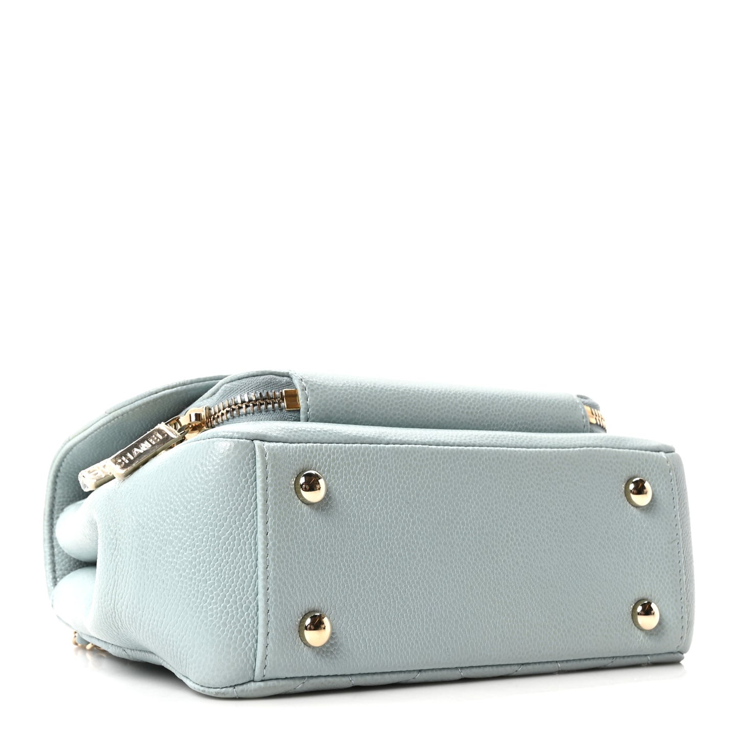 Caviar Quilted Small Business Affinity Flap Light Blue