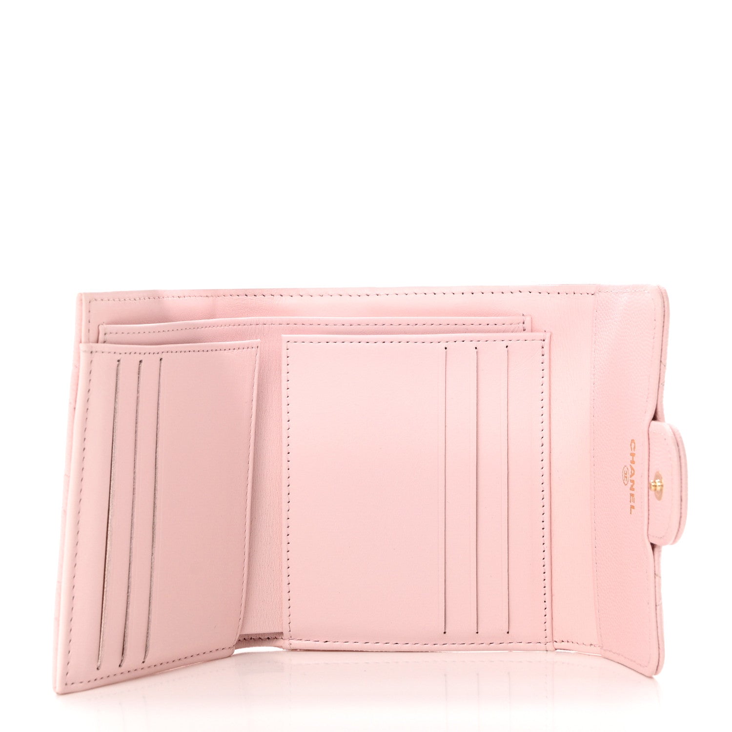 Chanel Caviar Quilted Compact Flap Wallet Light Pink 5 of 9