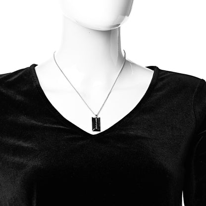 Bulgari 18K White Gold Diamond Signature Bar Pendant Necklace 2 of 7