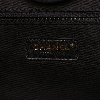 Chanel Mixed Fibers Striped Large Deauville Tote Black 6 of 9