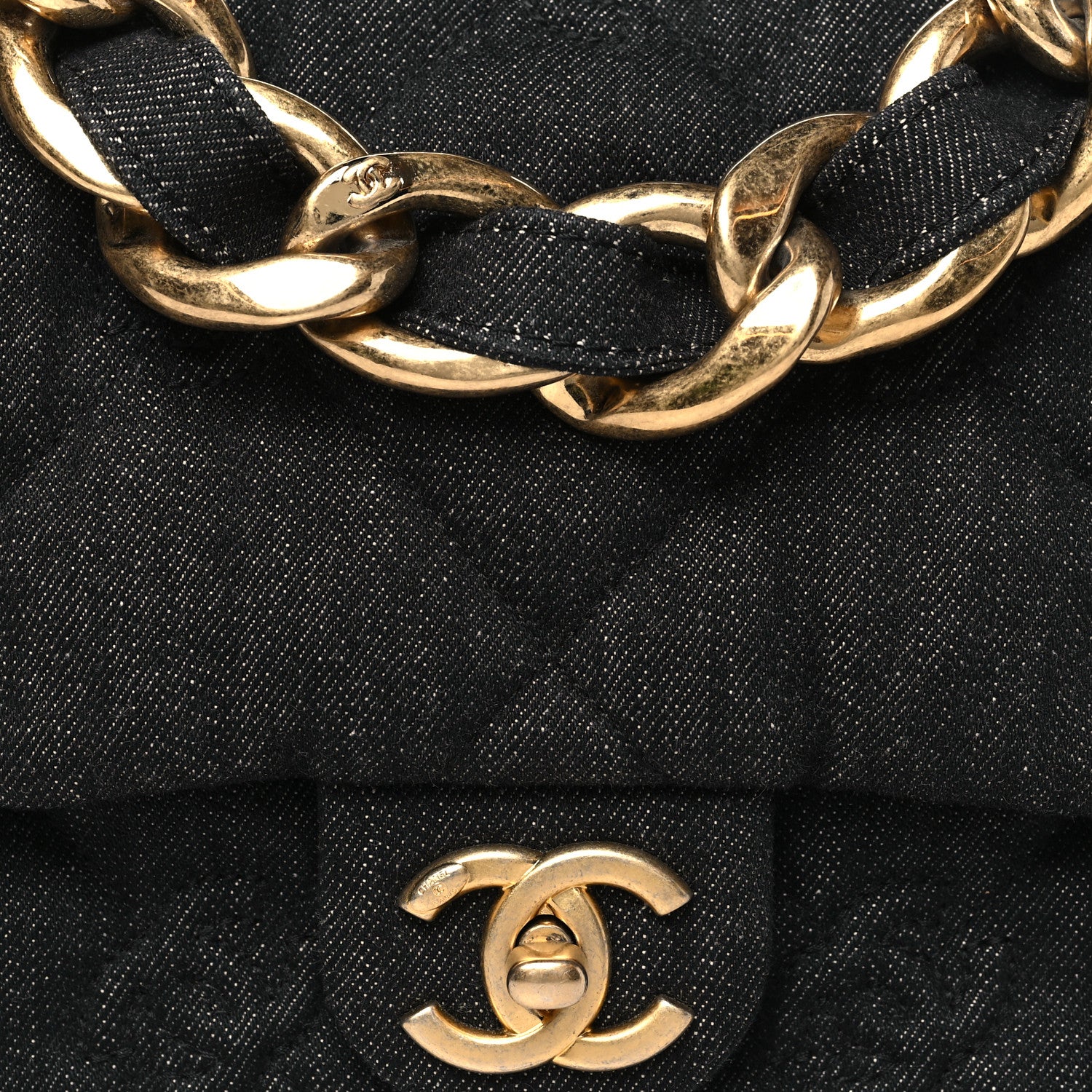 Chanel Denim Quilted Medium Funky Town Flap Black 8 of 10