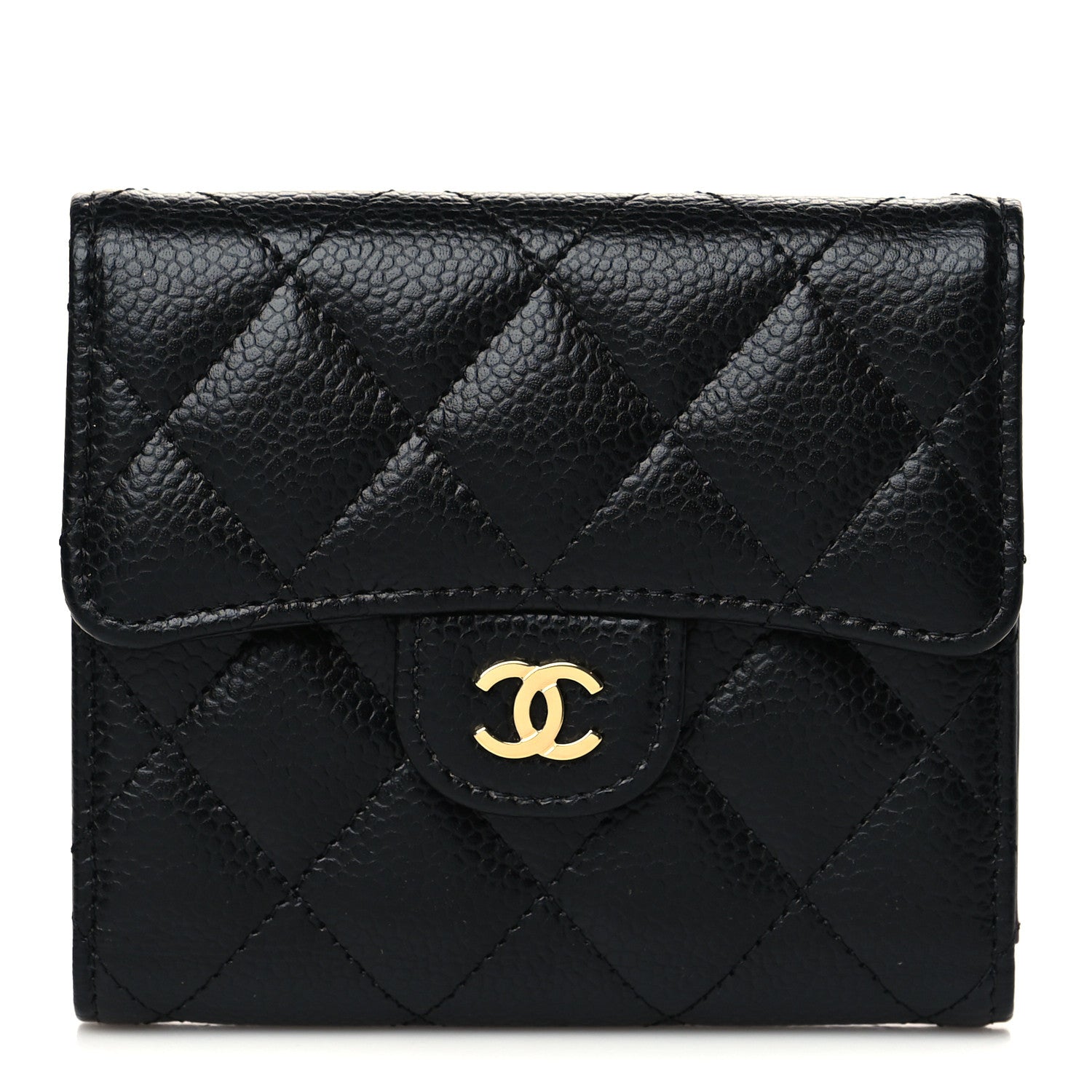 Chanel Caviar Quilted Compact Flap Wallet Black 1 of 9