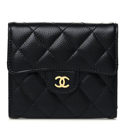 Chanel Caviar Quilted Compact Flap Wallet Black 1 of 9