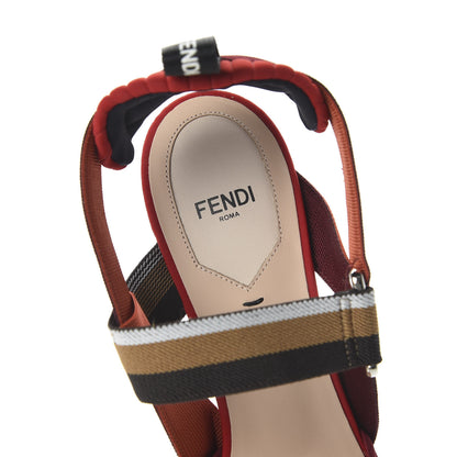 Fendi Technical Mesh Colibri 85mm Slingback Pumps 39.5 Fragola Mou Fango Ruggine 7 of 8