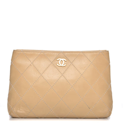 Chanel Lambskin Diamond Stitch Clutch Beige 1 of 7