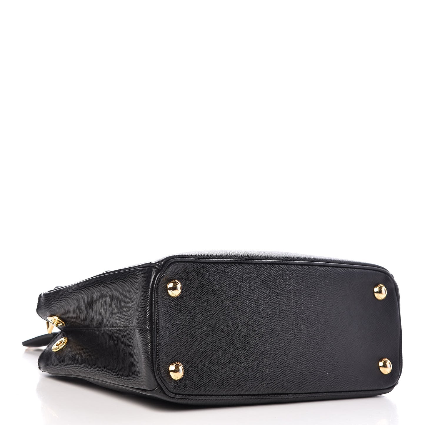 Saffiano Mini Galleria Double Zip Tote Black