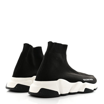 Balenciaga Neoprene Knit Womens Speed Sneakers 37 Black White 5 of 16
