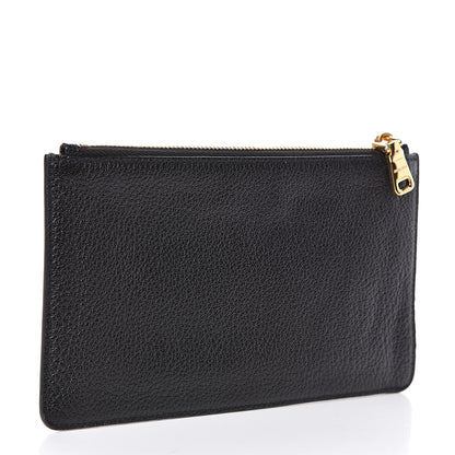 Miu Miu Goatskin Madras Blason Print Zip Envelope Black 3 of 8