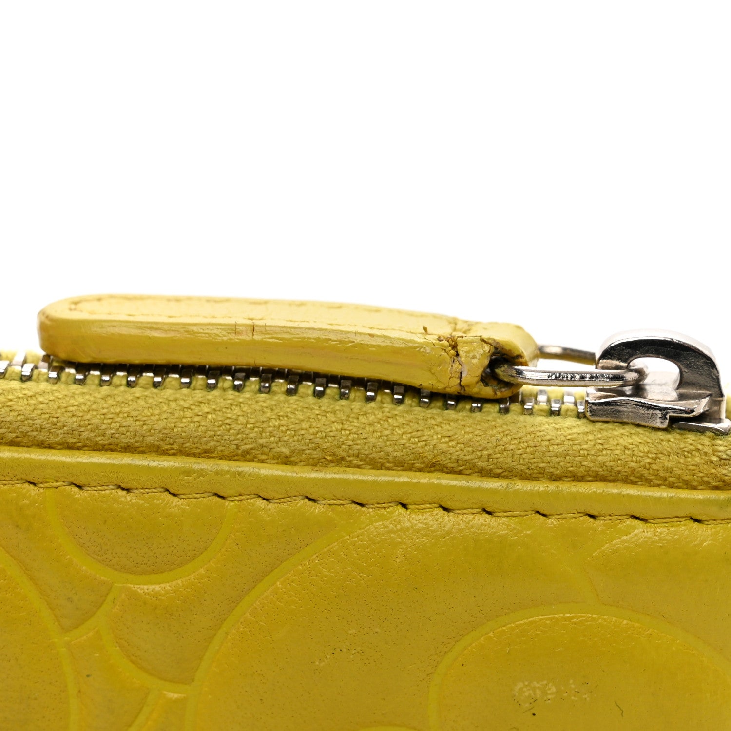 Chanel Lambskin Camellia Embossed Key Holder Case Yellow 10 of 10