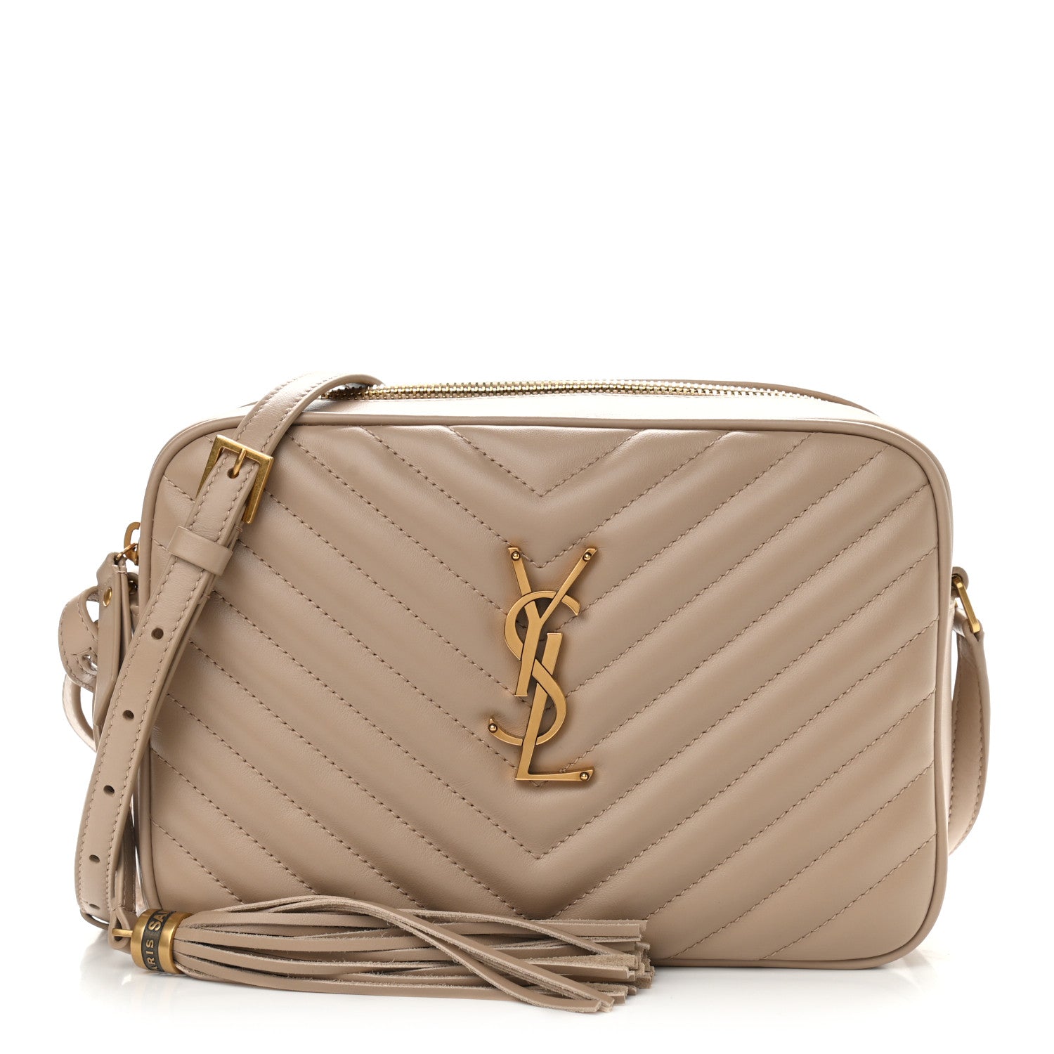 Saint Laurent Calfskin Matelasse Monogram Lou Camera Bag Dark Latte 1 of 9