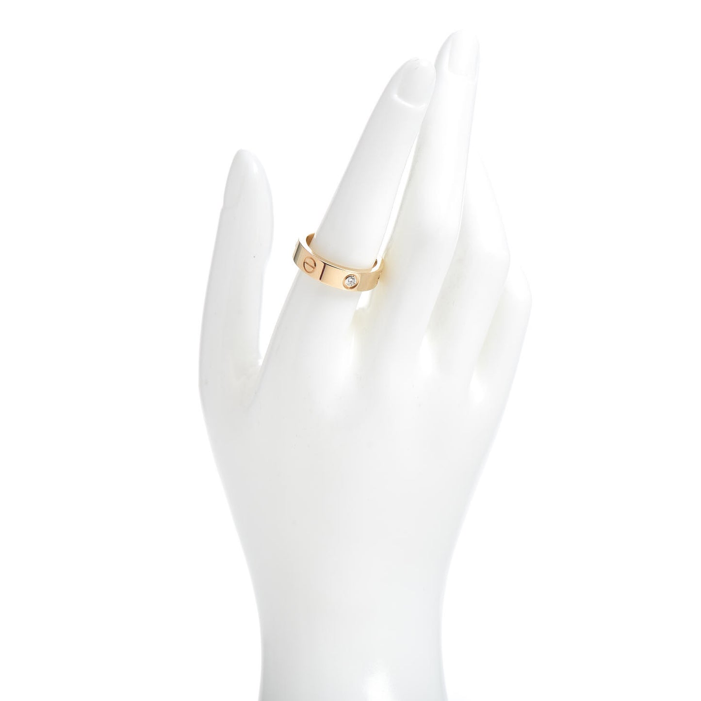 18K Yellow Gold 3 Diamond 5.5mm LOVE Ring 58 8.5
