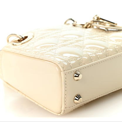 Christian Dior Patent Cannage Micro Lady Dior White 9 of 10