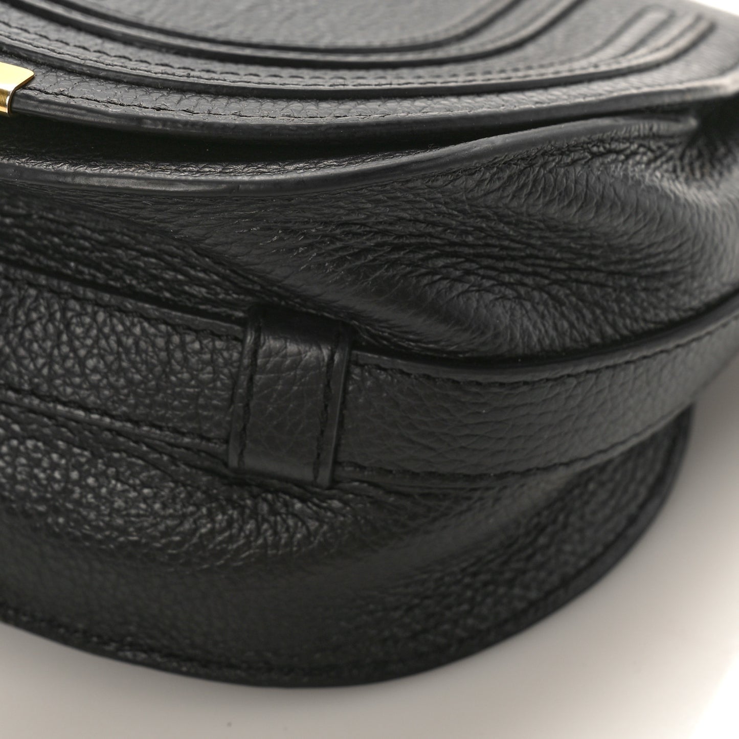 Calfskin Mini Marcie Round Crossbody Bag Black