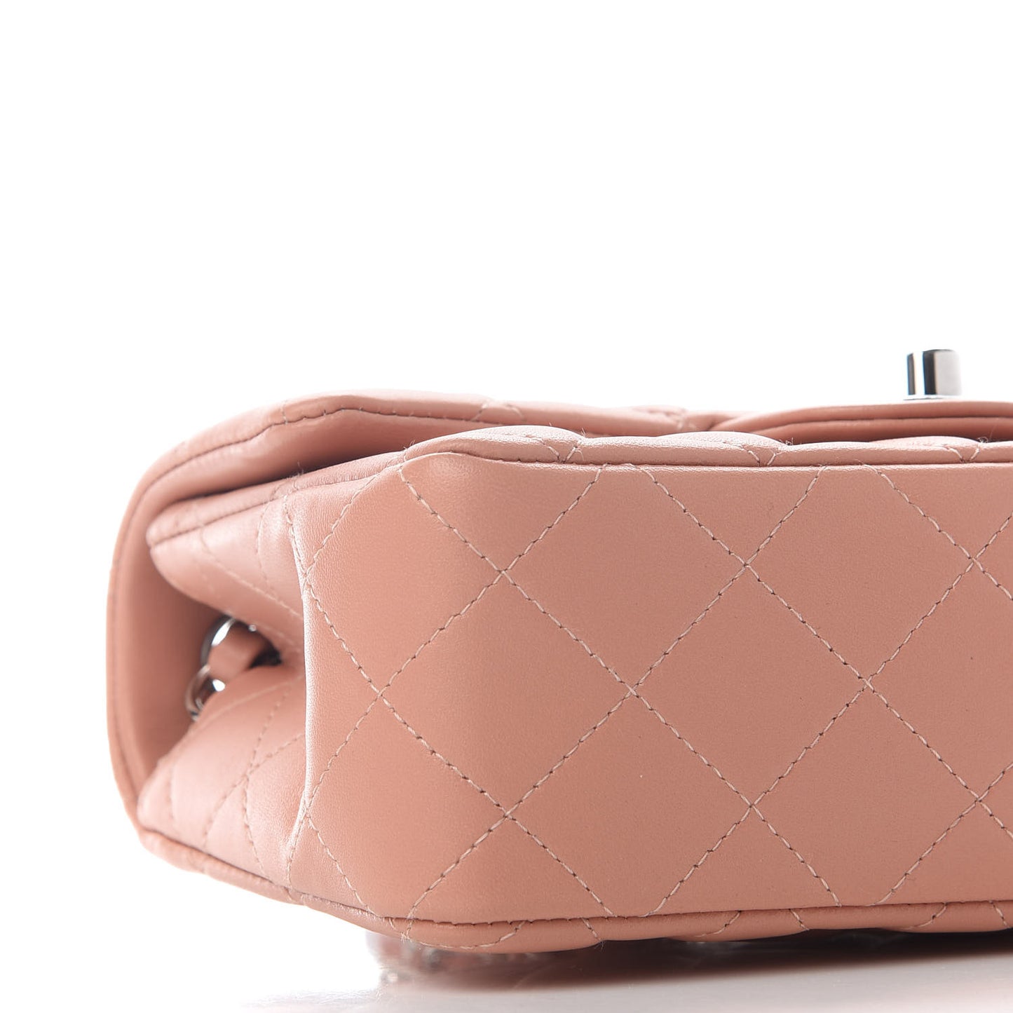 Lambskin Quilted Mini Rectangular Flap Dark Pink