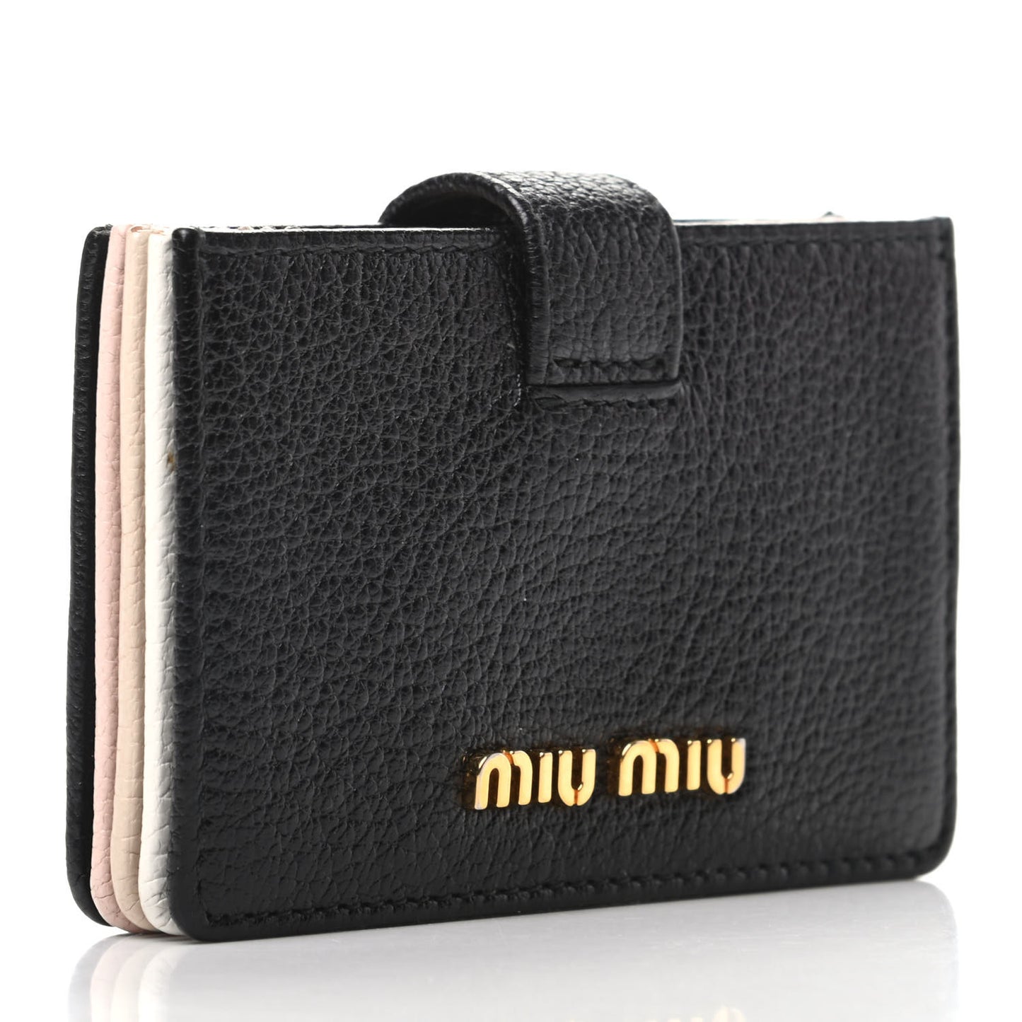 Goatskin Madras Accordion Card Holder Black