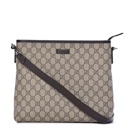 Gucci GG Plus Monogram Medium Flat Messenger Bag Dark Brown 1 of 10