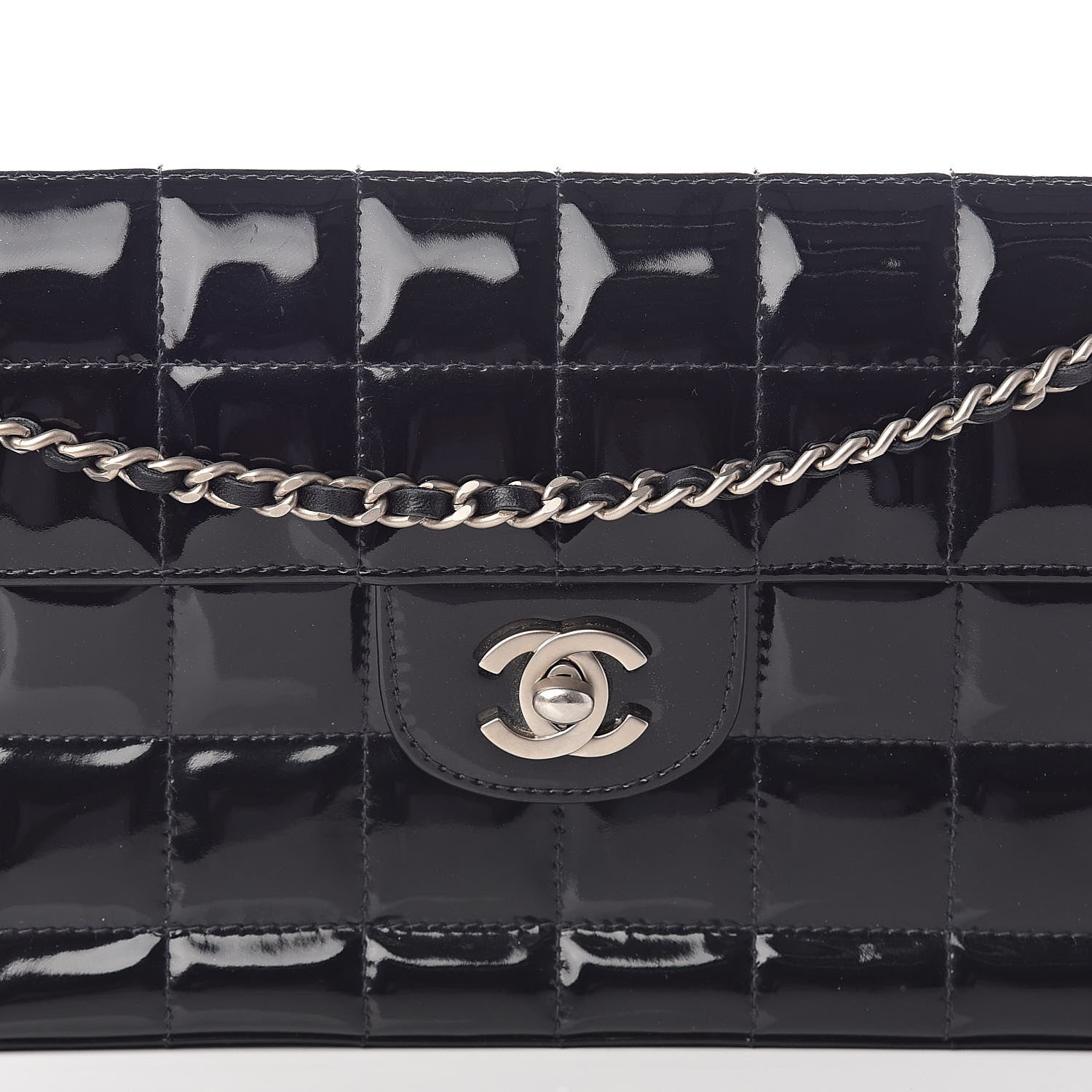 Chanel Patent East West Chocolate Bar Flap Black 8 of 10