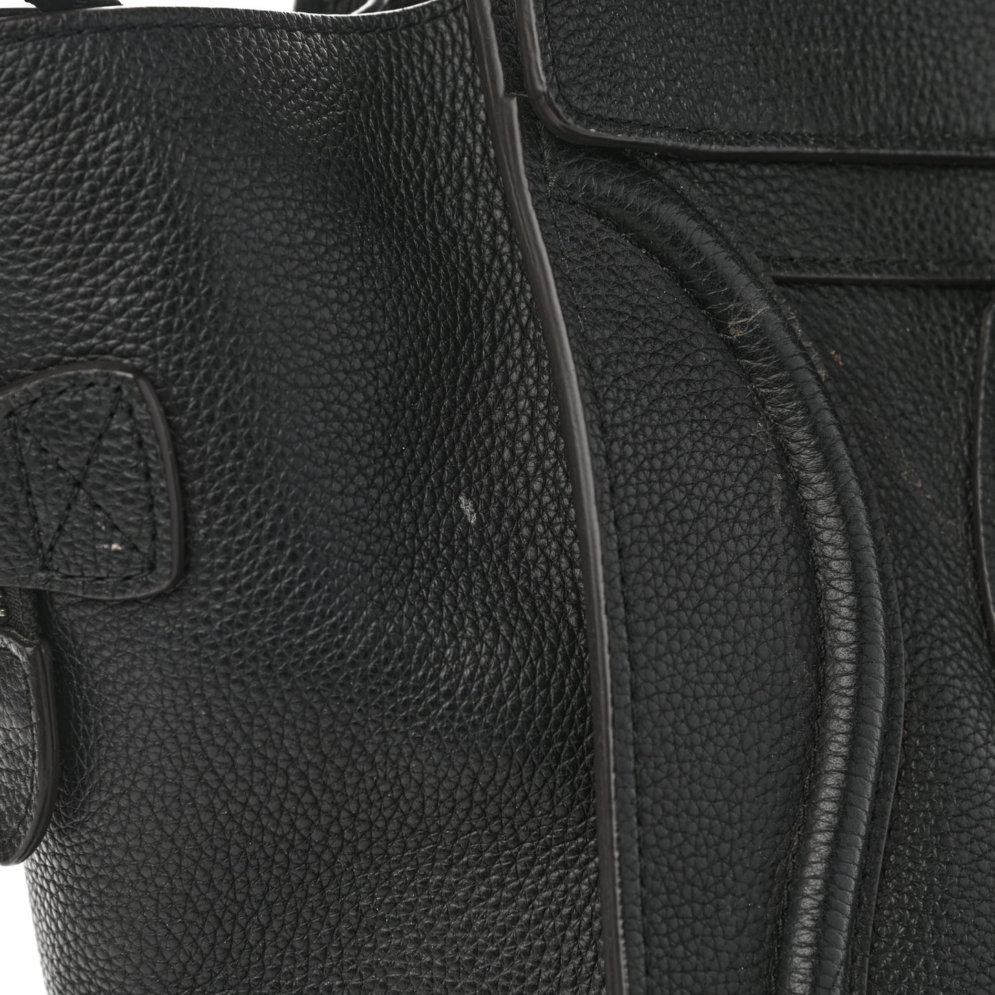 Drummed Calfskin Mini Luggage Black