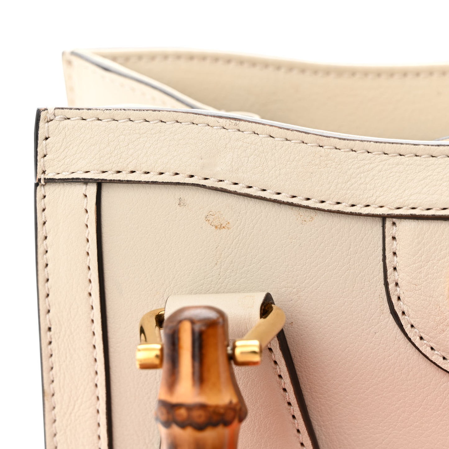 Wonka Grain Calfskin Mini Diana Tote Bag Mystic White Orange Fluo