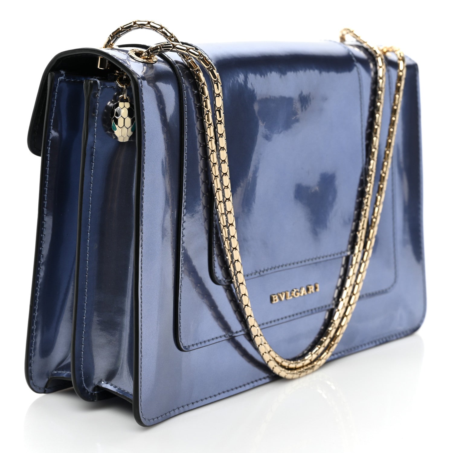 Bulgari Metallic Serpenti Forever Shoulder Bag Blue 2 of 7