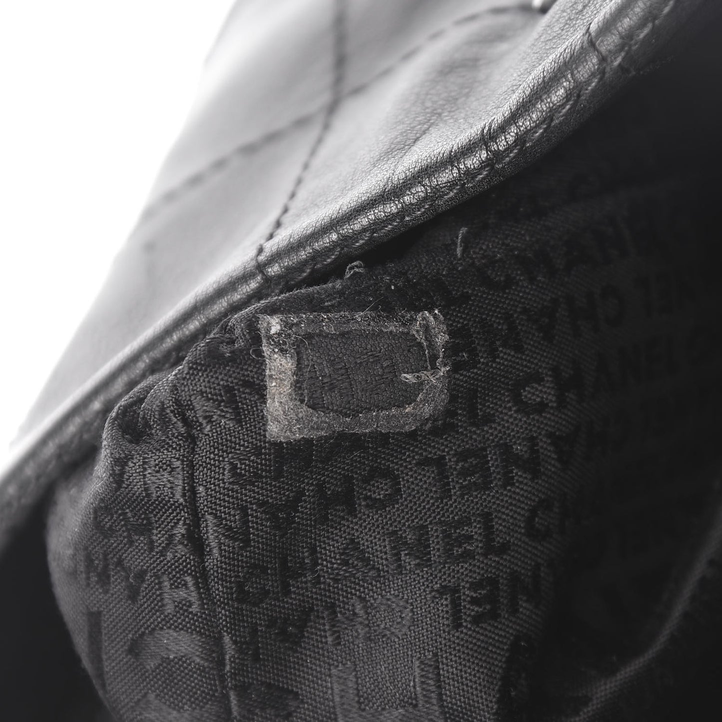 Lambskin Square Stitched Tote Black