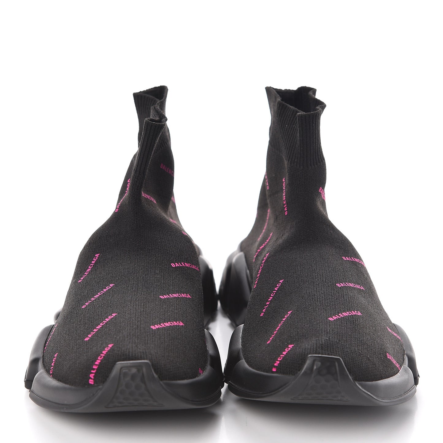 Neoprene Knit Allover Logo Womens Speed Sneakers 39 Black Fuchsia