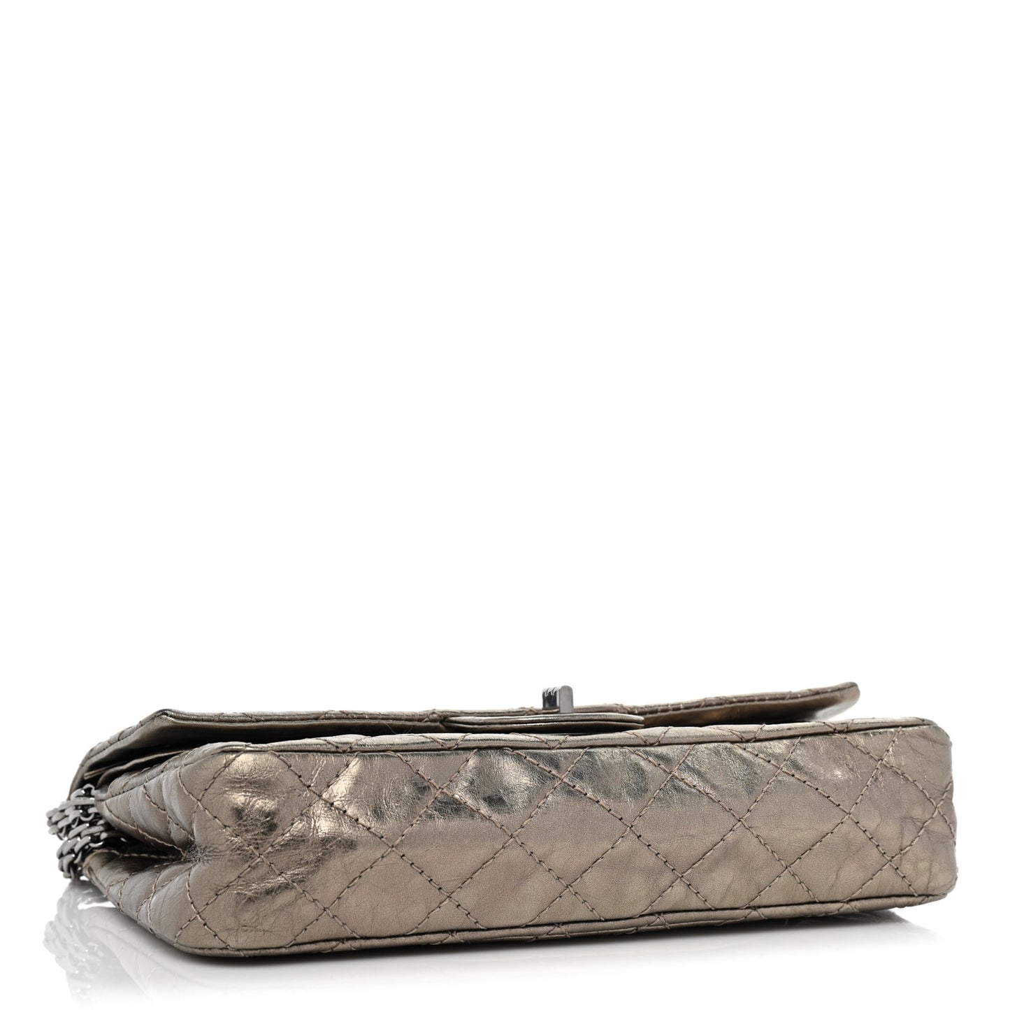 Metallic Aged Calfskin Quilted 2.55 Reissue 225 Flap Pewter
