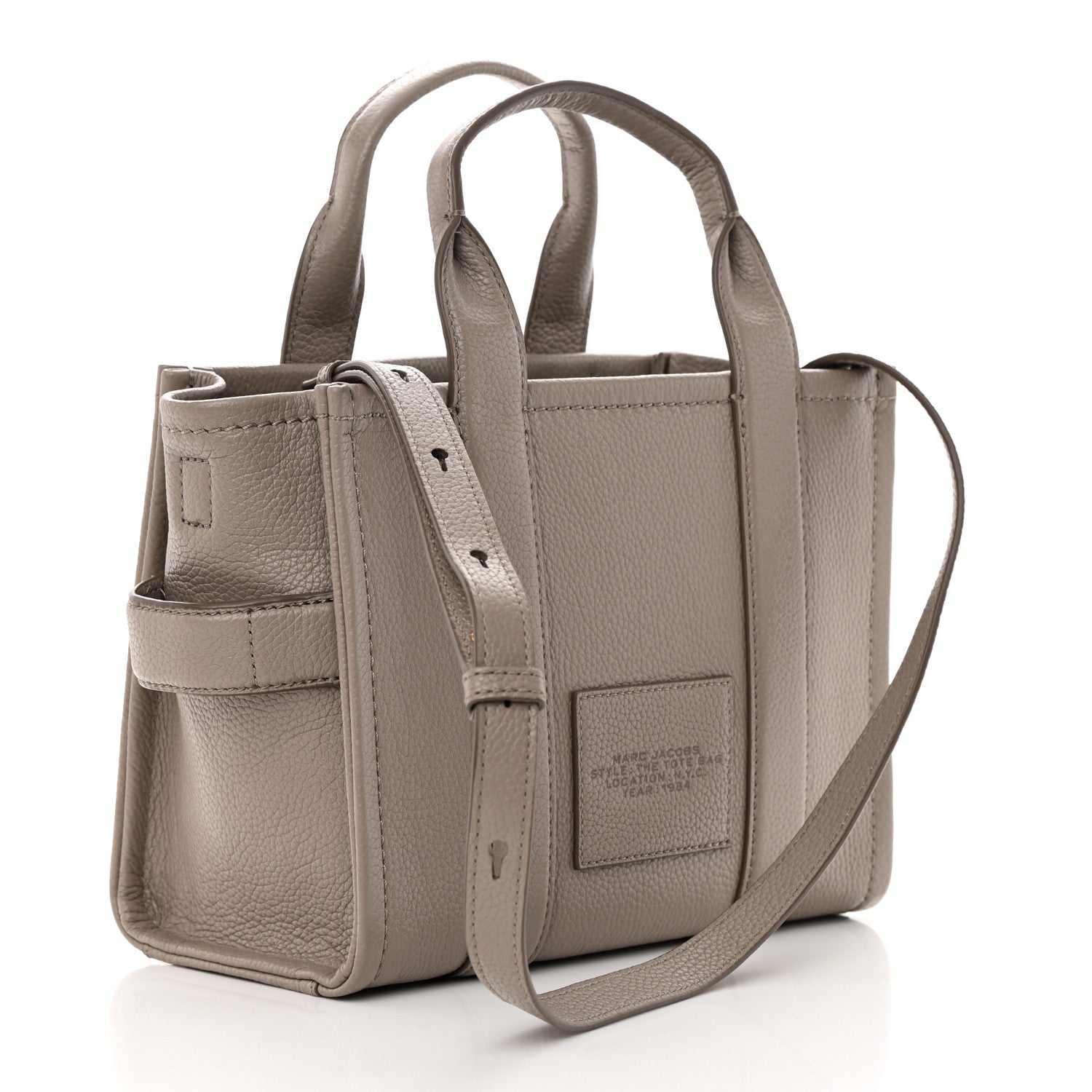 Marc Jacobs Grained Calfskin Mini The Tote Bag Cement 3 of 15