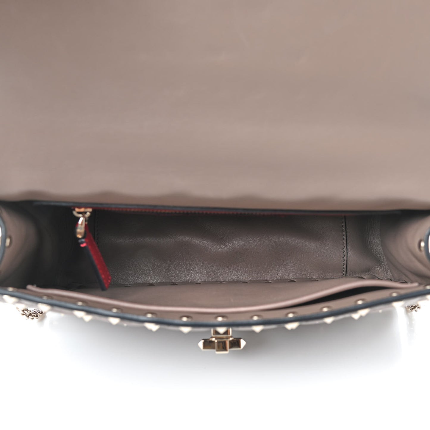 Nappa Medium Rockstud Spike Shoulder Bag Clay