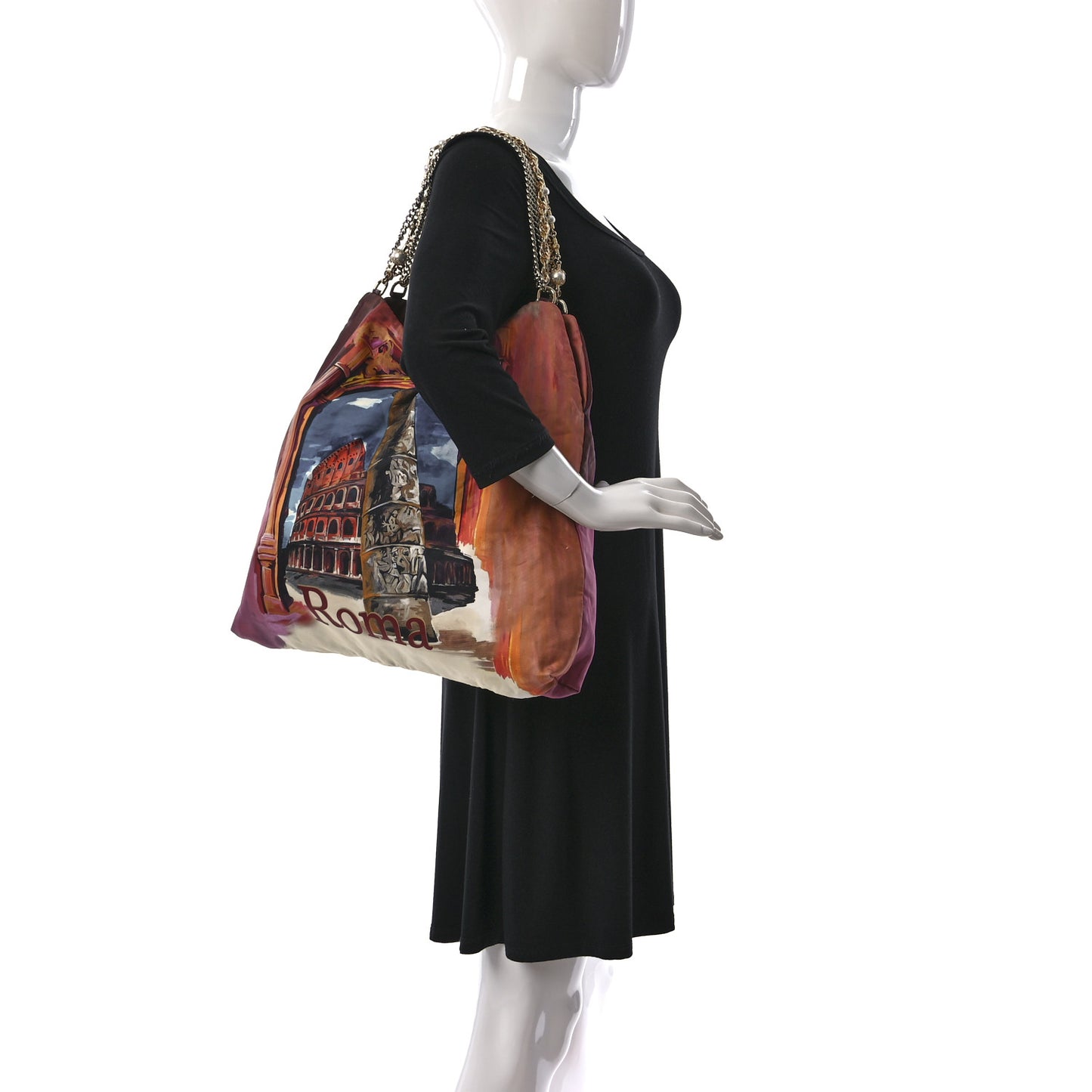 Silk Roma Printed Anita Tote Blue Multicolor