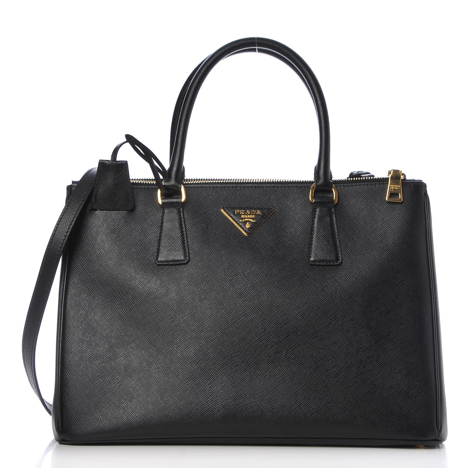 Prada Saffiano Medium Galleria Double Zip Tote Black 1 of 10