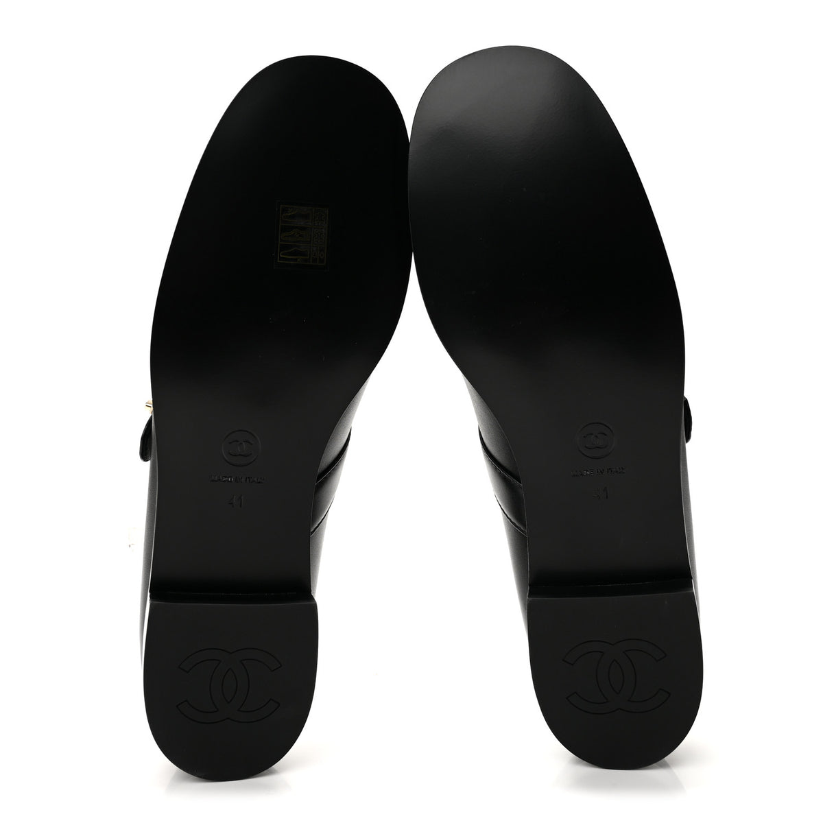 Calfskin Patent Mary Janes Flats 41 Black