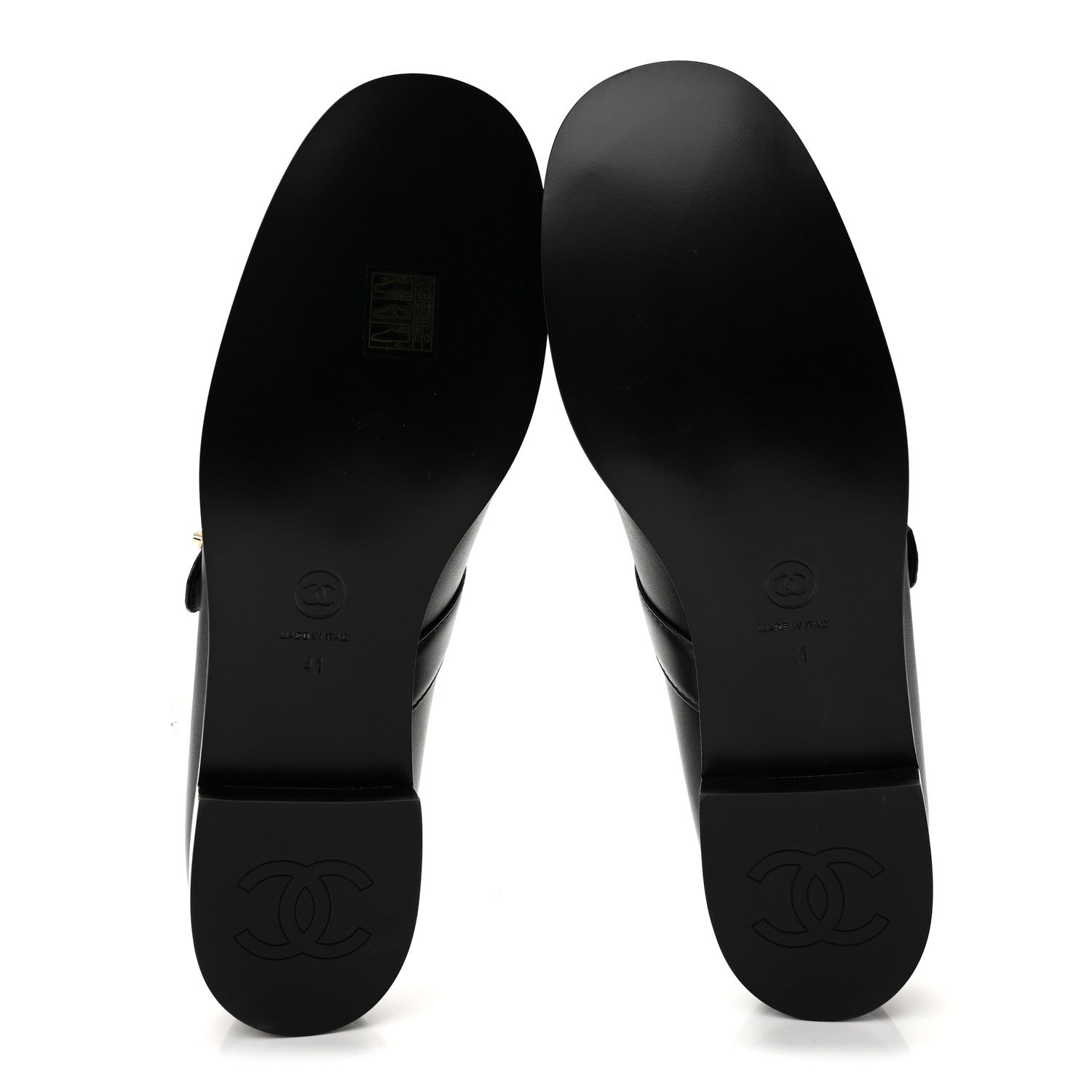 Chanel Calfskin Patent Mary Janes Flats 41 Black 6 of 11