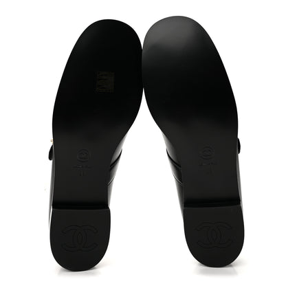 Chanel Calfskin Patent Mary Janes Flats 41 Black 6 of 11