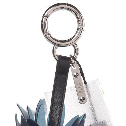 Fendi Fox Rabbit Fur Nappa Pineapple Bag Charm Bordeaux Turchese Pallido Multicolor 3 of 5