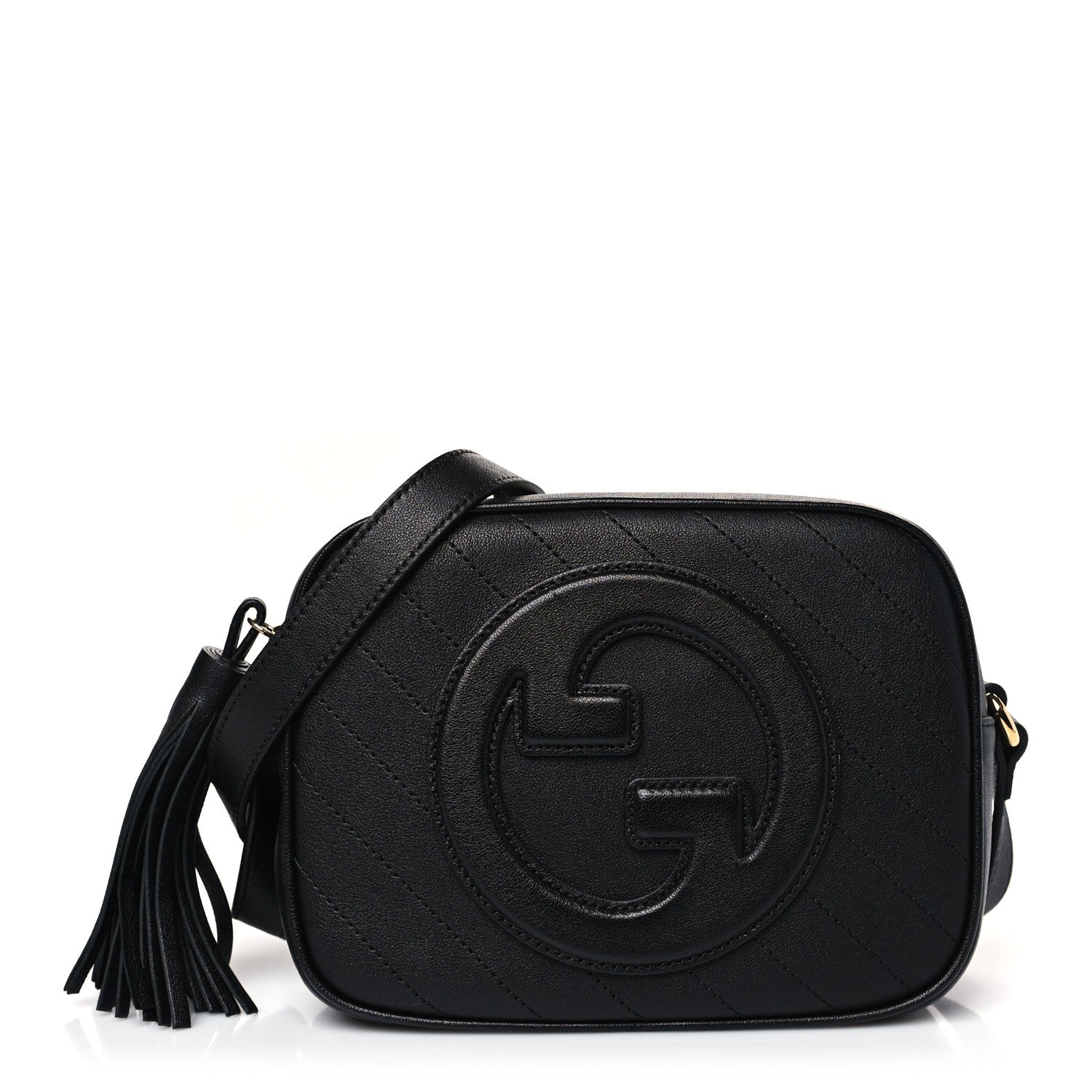 Gucci Sakai Be Green Calfskin Diagonal Stitched Small Blondie Shoulder Bag Black 1 of 8