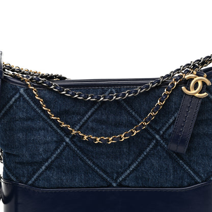 Chanel Denim Calfskin Quilted Small Gabrielle Logo Hobo Blue 8 of 11