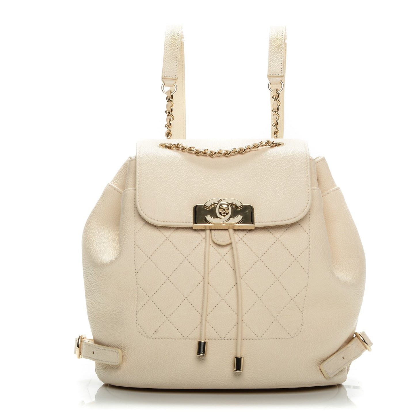 Caviar Quilted Backpack White