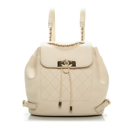 Chanel Caviar Quilted Backpack White 1 of 10